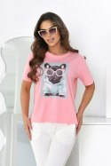 BLUZKA FRANCISCA OFF PINK - CIEMNY ŁOSOŚ, M, FRANCISCA OFF PINK