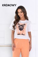 BLUZKA FRANCISCA OFF PINK - CIEMNY ŁOSOŚ, M, FRANCISCA OFF PINK