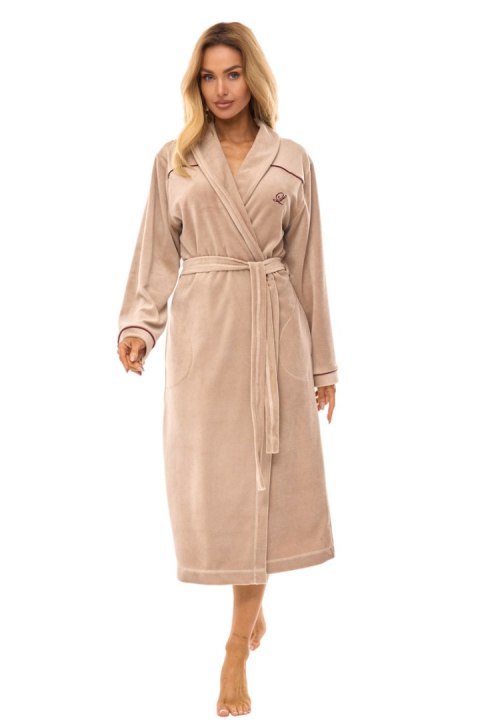 Szlafrok damski 2508 - BEŻ, XXL L&L Szlafrok damski 2508 - BEŻ, XXL L&L