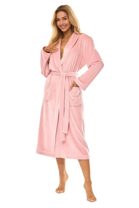 SZLAFROK DAMSKI DŁUGI 2510 - PUDER RÓŻ, XL, 38 L&L SZLAFROK DAMSKI DŁUGI 2510 - PUDER RÓŻ, XL, 38 L&L