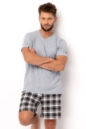 PIŻAMA MĘSKA MNS 460 A25 3XL-4XL - SZARY, 3XL KEY