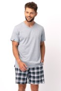 PIŻAMA MĘSKA MNS 460 A25 3XL-4XL - SZARY, 3XL KEY
