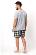PIŻAMA MĘSKA MNS 460 A25 3XL-4XL - SZARY, 3XL KEY