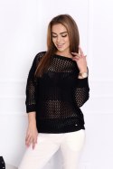 SWETER NINETTE - CZARNY, S/M, CZ OFF PINK