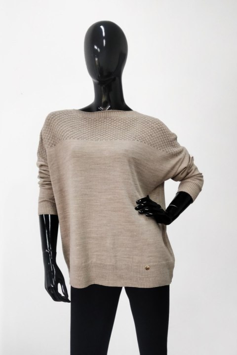 SWETER JENNA - SZARY MELANŻ, UNIWERSALNY, SZA OFF PINK SWETER JENNA - SZARY MELANŻ, UNIWERSALNY, SZA OFF PINK