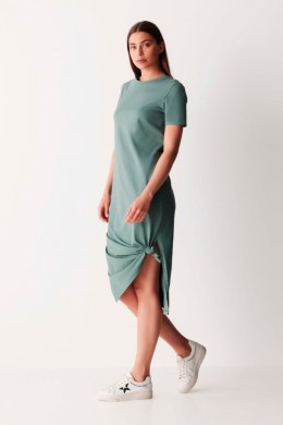 SUKIENKA ADC82 z okrągłym dekoltem, wykonana z 100% bawełny - VERDE, M COTONELLA