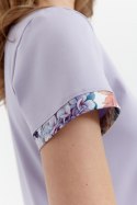 KOSZULA DAMSKA 469 - LILA, XL, KWIATY FIOLET CANA