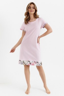 KOSZULA DAMSKA 475 2XL - RÓŻ, XXL, KWIATY RÓŻ CANA