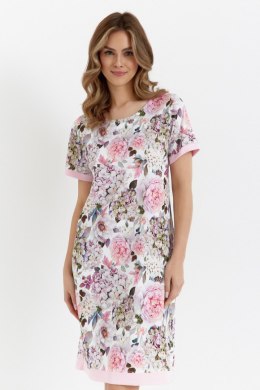 KOSZULA DAMSKA 476 2XL - KWIATY RÓŻ, XXL, KWIATY RÓŻ CANA