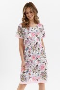 KOSZULA DAMSKA 476 - KWIATY RÓŻ, XL, KWIATY RÓŻ CANA