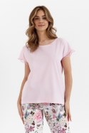PIŻAMA DAMSKA 474 2XL - RÓŻ, XXL, KWIATY RÓŻ CANA