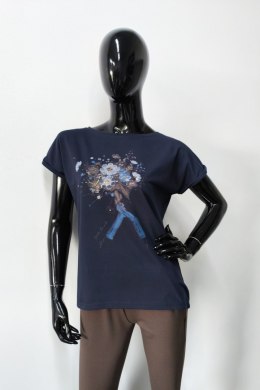 BLUZKA FLORIST - ŚMIETANA, 44, SM OFF PINK