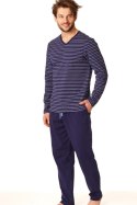 PIŻAMA MĘSKA MNS 382 B22 3XL-4XL - GRANATOWY, 4XL KEY