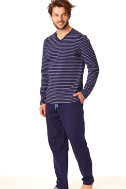 PIŻAMA MĘSKA MNS 382 B22 3XL-4XL - GRANATOWY, 4XL KEY