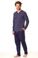 PIŻAMA MĘSKA MNS 382 B22 3XL-4XL - GRANATOWY, 4XL KEY