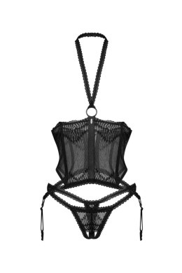 ALLIANE GORSET I STRINGI - CZARNY, 2XL/3XL OBSESSIVE