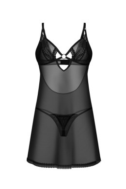 ALLIANE KOSZULKA I STRINGI - CZARNY, 2XL/3XL OBSESSIVE