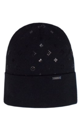 CZAPKA DAMSKA P-026 - CZARNY, UNIWERSALNY OFF PINK