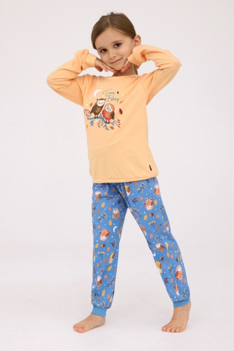 PIŻAMA GIRL KIDS DR 977/176 OWLS 2 - POMARAŃCZOWY, 92, 977/176 CORNETTE