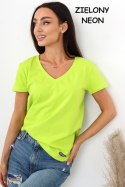 BLUZKA SEREK KRÓTKI RĘKAW - POMARAŃCZ FLUO, 42 OFF PINK