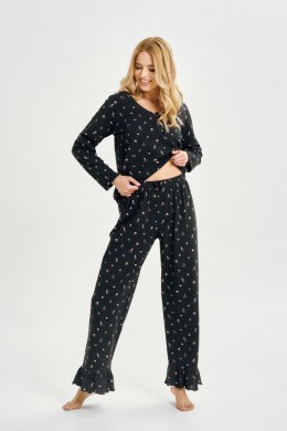 3440 PIŻAMA DAMSKA DŁUGA MINA S-XL - GRANATOWY, L TARO