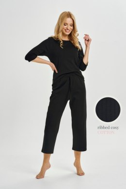 3445 PIŻAMA DAMSKA DŁUGA MELANIA S-XL - CZARNY, XL TARO