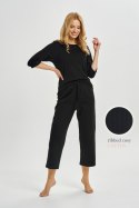 3445 PIŻAMA DAMSKA DŁUGA MELANIA S-XL - CZARNY, M TARO