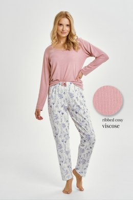 3456 PIŻAMA DAMSKA DŁUGA CAROLINE M-XL - RÓŻOWY, XL TARO