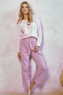 3434 PIŻAMA DAMSKA DŁUGA ELISA S-XL - RÓŻOWY, XL TARO