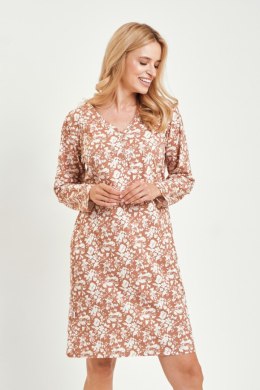 3480 KOSZULA DAMSKA DŁUGA GRACE S-XL - BRĄZOWY, S TARO