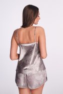 PIŻAMA DAMSKA SATYNOWA 005 - GREY, XL AVA