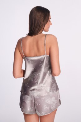 PIŻAMA DAMSKA SATYNOWA 005 - GREY, XL AVA