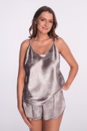 PIŻAMA DAMSKA SATYNOWA 005 - GREY, M AVA