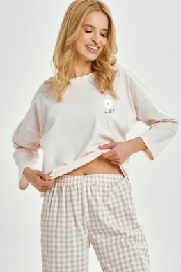 3438 PIŻAMA DAMSKA DŁUGA VERA S-XL - BEŻOWY, XL TARO