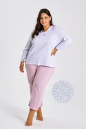 3463 PIŻAMA DAMSKA DŁUGA DEBORA 2XL-4XL - NIEBIESKI, 3XL TARO