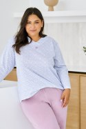 3463 PIŻAMA DAMSKA DŁUGA DEBORA 2XL-4XL - NIEBIESKI, 3XL TARO