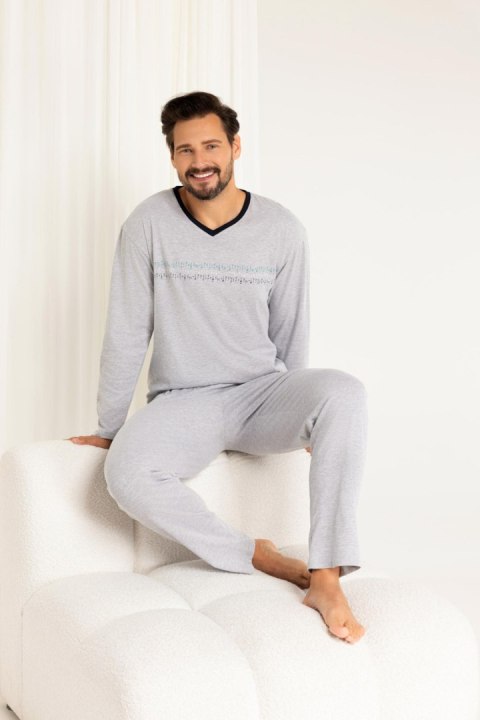 PIŻAMA MĘSKA 485 BIG J/25 - JASNY MELANŻ, 3XL, 1 REGINA