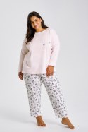 3466 PIŻAMA DAMSKA DŁUGA ELLA 4XL-6XL - RÓŻOWY, 5XL TARO