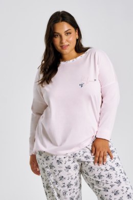 3466 PIŻAMA DAMSKA DŁUGA ELLA 4XL-6XL - RÓŻOWY, 5XL TARO