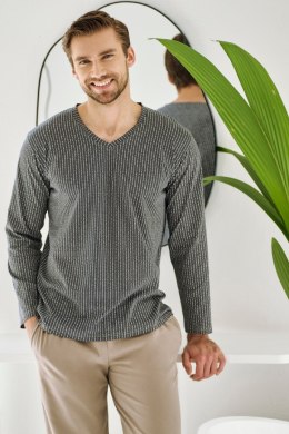 3482 PIŻAMA MĘSKA DŁUGA LUCA 3XL-4XL - GRAFIT, 3XL TARO