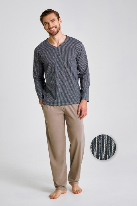 3482 PIŻAMA MĘSKA DŁUGA LUCA 3XL-4XL - GRAFIT, 3XL TARO 3482 PIŻAMA MĘSKA DŁUGA LUCA 3XL-4XL - GRAFIT, 3XL TARO