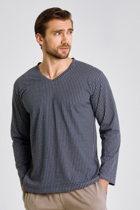 3482 PIŻAMA MĘSKA DŁUGA LUCA 3XL-4XL - GRAFIT, 4XL TARO 3482 PIŻAMA MĘSKA DŁUGA LUCA 3XL-4XL - GRAFIT, 4XL TARO