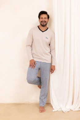 PIŻAMA MĘSKA 491 J/25 - GRANATOWY, XL, 3 REGINA
