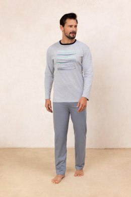 PIŻAMA MĘSKA 492 J/25 - BEŻOWY, XL, 3 REGINA