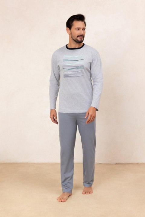 PIŻAMA MĘSKA 492 J/25 - JASNY MELANŻ, XL, 1 REGINA PIŻAMA MĘSKA 492 J/25 - JASNY MELANŻ, XL, 1 REGINA