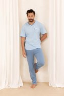 PIŻAMA MĘSKA 498 BIG J/25 - BŁĘKITNY, 2XL, 3 REGINA