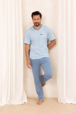 PIŻAMA MĘSKA 498 BIG J/25 - BŁĘKITNY, 2XL, 3 REGINA
