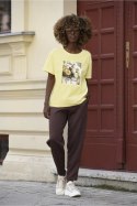 BLUZKA PIWONIA - BANANOWY, M, BA OFF PINK