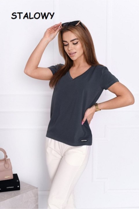 BLUZKA SEREK KRÓTKI RĘKAW - JASNY BEŻ, 44, JB OFF PINK BLUZKA SEREK KRÓTKI RĘKAW - JASNY BEŻ, 44, JB OFF PINK