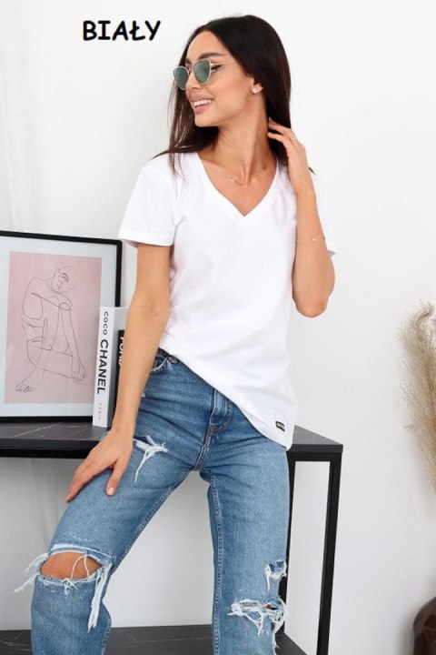 BLUZKA SEREK KRÓTKI RĘKAW - CZEKOLADA, 44, CZEK OFF PINK